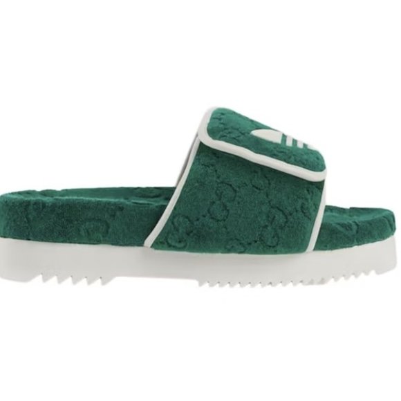 NIB Men's Gucci x Adidas terry cloth platform slides sandals G 10 US 10.5-11 - Picture 1 of 6
